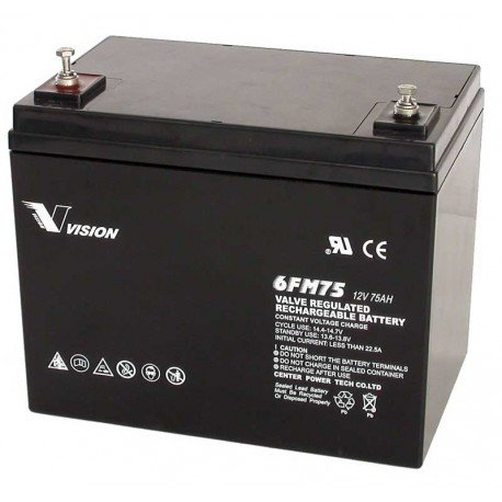BATERIA SELLADA 12V 75AH MARCA VISION